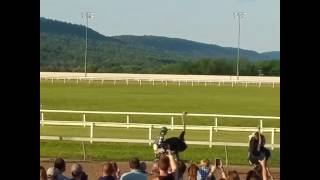 Ostrich racing at Hollywood casino Penn National race track 6917 [upl. by Intruoc]