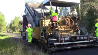 Paving with Bitelli BB650 Hamm Rollers and Volvo Trucks [upl. by Meredeth]