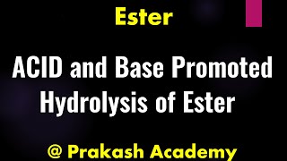 ACID and Base Promoted Hydrolysis Of Ester I Lecture I Ester I Mechanism [upl. by Nuahsyar]