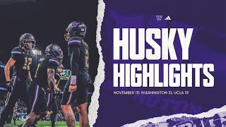 Washington 31 UCLA 19  Huskies Highlights [upl. by Christian]