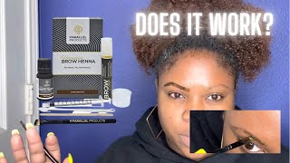 Trying out Henna Brow Tint Kit from Amazon Prime  At home Brow DIY Tinting [upl. by Nairrot]