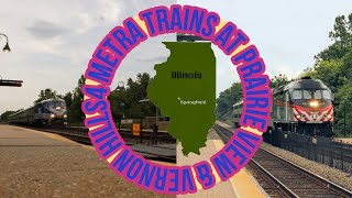 4 Metra Trains At Prairie View amp Vernon Hills REUPLOADED [upl. by Rollins]