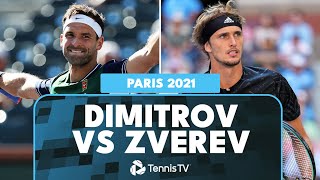 Grigor Dimitrov vs Alexander Zverev Entertaining Match Highlights  Paris 2021 [upl. by Asiek]