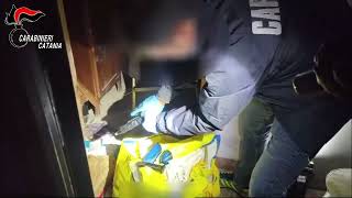 Video CC Nascondevano droga e armi clandestine coniugi di Nesima arrestati dai Carabinieri [upl. by Halbeib]