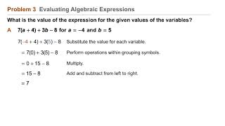 Algebra 2 13 Algebraic Expressions Problem 3  Evaluating Algebraic Expressions [upl. by Amalbergas194]