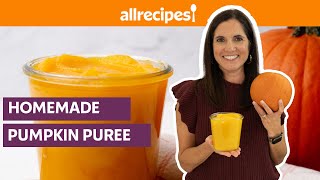 How to Make Homemade Pumpkin Puree  Get Cookin  Allrecipescom [upl. by Iretak131]