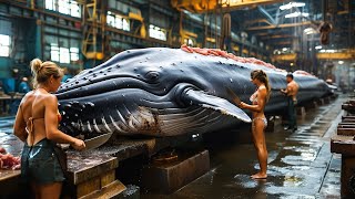 How Giant Whales Are Butchered  Discovering the Deep Sea Trawling Method [upl. by Pump]