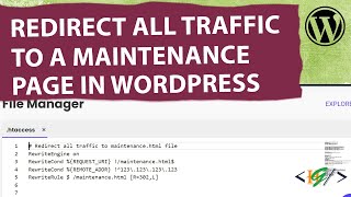 How to Redirect All Traffic to a Maintenance Page through Htaccess WordPress [upl. by Anaujait252]