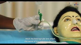 How to feed through Nasogastric tube  Palliative care Skill Video English [upl. by Anilag]