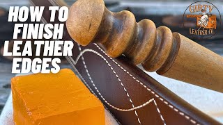 How to Finish Leather Edges Burnish amp Dye  Beginners [upl. by Katinka]