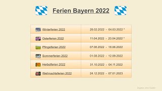 Ferien Bayern 2022 [upl. by Aissac]