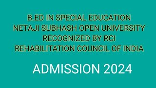 BED SPECIAL EDUCATION  NSOU  DISTANCE AND OPEN LEARNING  WEST BENGAL [upl. by Edee]