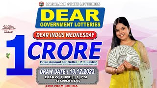 DEAR INDUS WEDNESDAY WEEKLY DRAW DATE 13122023 NAGALAND STATE LOTTERIES LIVE FROM KOHIMA [upl. by Dael]