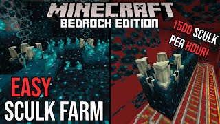 EASY EFFICIENT SCULK FARM  Minecraft Bedrock 119 Tutorial for MCPE Xbox Playstation PC [upl. by Fanchon159]