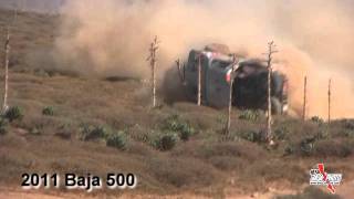 2011 Baja 500  Trophy Truck 18 Rollover [upl. by Gnourt]