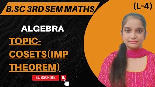 BSc 3rd sem Maths  Topic  Cosets  By Jyoti Chaudhary ✍️✍️ [upl. by Rehotsirk]