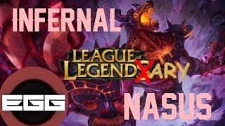 Legendary Infernal Nasus Skin Spotlight w Spells League of Legends Skin Review HD [upl. by Rebme]