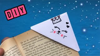 🌸 DIY SEGNALIBRI FAI DA TE  CARINO GATTO 🌸 COME FARE UN SEGNALIBRO 🌸 LAVORETTI ORIGAMI FACILI [upl. by Novhaj]