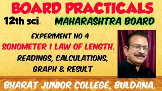 Physics practical 12 sci Experiment no 4 Sonometer Law of Length  Observations Graph Result [upl. by Namialus]