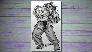 How To Draw Ryu  Graphite Pencil ✍️ Drawing Sketch Timelapse  Easy Tutorial For Beginners [upl. by Hgieloj]