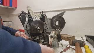 Triumph Trident T150V Engine Rebuild Part 10 Splitting the Crankcases and Removing the Crankshaft [upl. by Serdna]