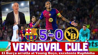 RECITAL DEL BARCELONA ANTE EL YOUNG BOYS EXCELENTE RAPHINHA GRANDES LAMINE PEDRI Y LEWANDOWSKI [upl. by Emixam527]