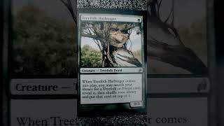 Treefolk Harbinger mtg tcgcollecting tcg green creature search forest deck library magic [upl. by Nerland]