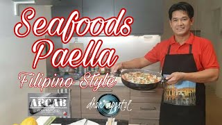 SEAFOODS PAELLA Filipino Style [upl. by Elbag]