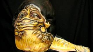 Jabba the Hutt star wars facepainting art Artist James Kuhn [upl. by Kiraa]