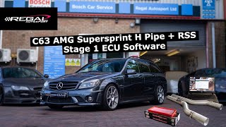 LOUD  W204 C63 AMG HPipe  Secondary Cat Bypass amp RSS ECU Software [upl. by Idnahk]