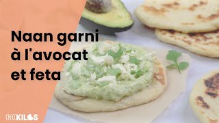 Une recette express de pain naan garni à l’avocat [upl. by Neva731]