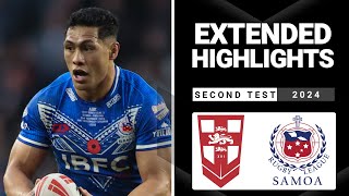 International Rugby League  England v Toa Samoa  Extended Highlights  Second Test [upl. by Matthew]