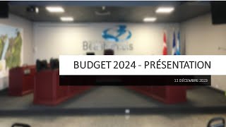 Ville de Beauharnois  Séance extraordinaire du 12 décembre 2023  BUDGET [upl. by Yeh820]