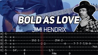 Jimi Hendrix  Bold as love Guitar lesson with TAB [upl. by Aihtnis]