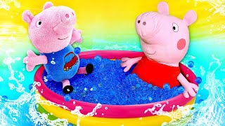 Peppa Pig at the swimming pool  Peppa Pig toys amp videos for kids [upl. by Candra]