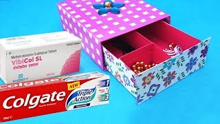 Easy Best Out Of Waste Craft Idea from Toothpaste Box  DIY Organizer  Recycling Paper Boxes [upl. by Denby378]