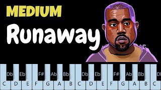 Runaway  Kanye West INTERMEDIATE Piano tutorial INTRO [upl. by Lalittah]