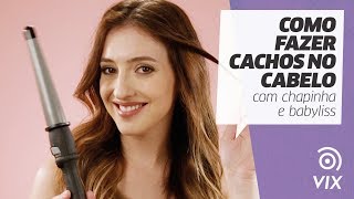 COMO FAZER CACHOS no cabelo com chapinha e babyliss l penteados l VIX [upl. by Anisah70]