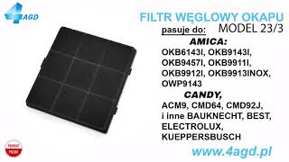 Filtr węglowy do okapu typ 23S 3OKB Amica Candy CHF007  K200 KUEPPERSBUSCH ELECTROLUX [upl. by Rodenhouse]