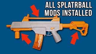 I Review SPLATRBALL MODS you can buy to UPGRADE SRB400 Gel Blaster  Stock Sight Rail Front Handle [upl. by Robison]