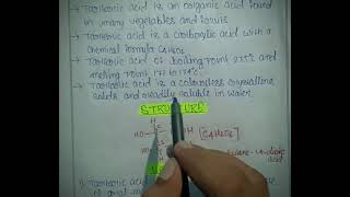 structure and uses of Tartaric acid organic chemistry padhaiwala easy way [upl. by Marlow]