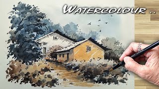 🎨 No1 Best Landscape Painting Tutorial Step by Step  जलरंग निसर्गचित्र पेंटिंग [upl. by Maia315]