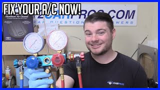 How to Vacuum Down and Recharge Your AC System  EASY [upl. by Nevin]