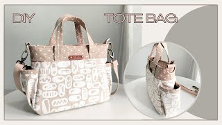 How To Make Tote Bag With Pockets  DIY Tote Bag With Pockets [upl. by Schulze623]