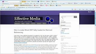 Harvard Referencing Word 2007 [upl. by Butterworth636]