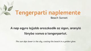 Hungarian reading practice for beginners with English translation  Beach Sunset [upl. by Melamie956]