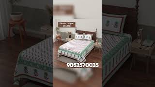 3 pieces rajsthani bedsheet price 600pure cotton King size bed sheet mo uhomedecor [upl. by Yeuh773]