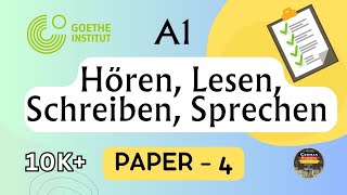 German A1 Goethe exam  Paper 4  Hören Lesen Schreiben Sprechen mit Lösungen [upl. by Ykvir]