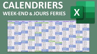 Calendrier Excel avec WeekEnd et jours fériés [upl. by Daniella]