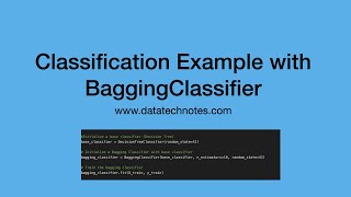 Classification Example with Scikitlearn BaggingClassifier [upl. by Suvart]